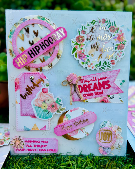 Yearday Wishes -Embossed Handmade Stickers